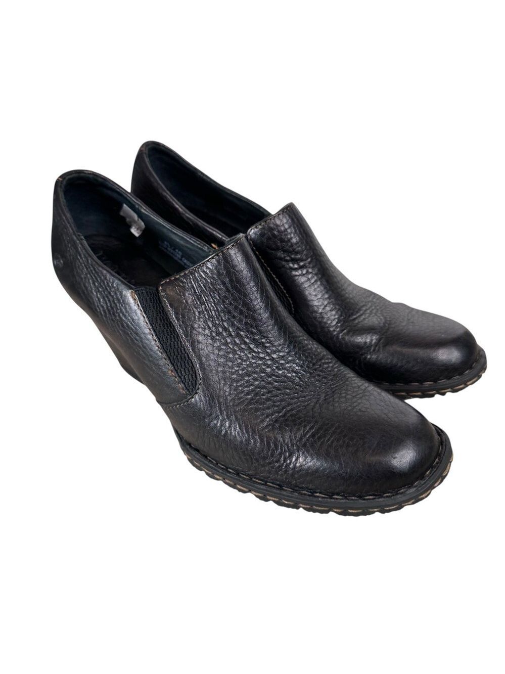 Born BOC Gertrude Black Leather Ankle Booties 8.5 Comfortcore Chiccore Fall